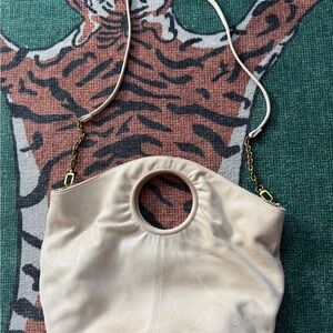 HOBO Cream Leather Shoulder Bag